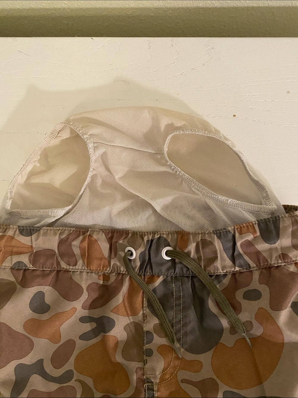 Crazy 8 Camo Swim Trunks in Olive, Brown & Tan - Picture 3 of 8